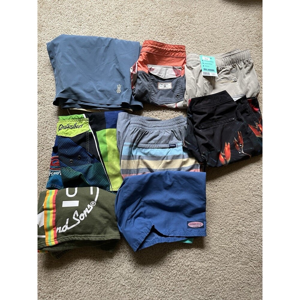Lot 8 VTG Y2K Quicksilver  Billabong Polo Chubbies Board Shorts Swim Reseller